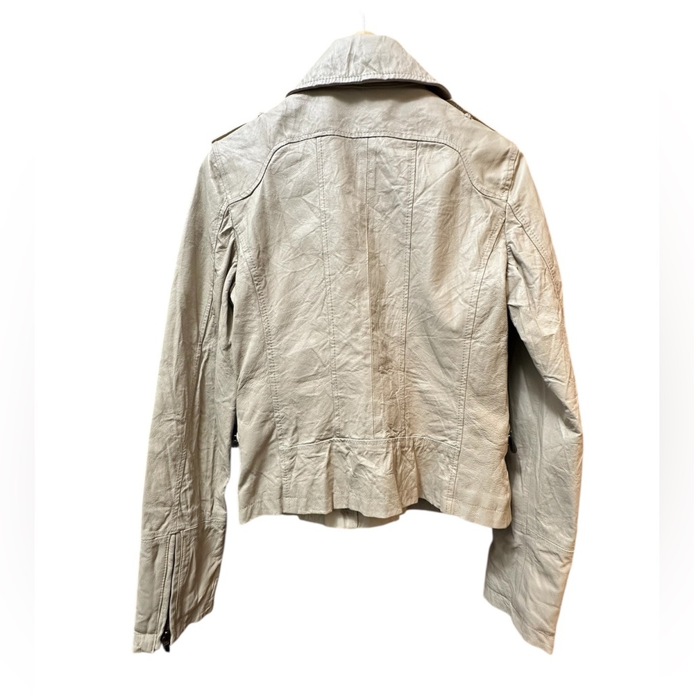Pelle Studio Cream Leather Moto Jacket - Picture 5 of 5